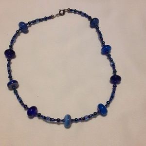Blue beaded necklace